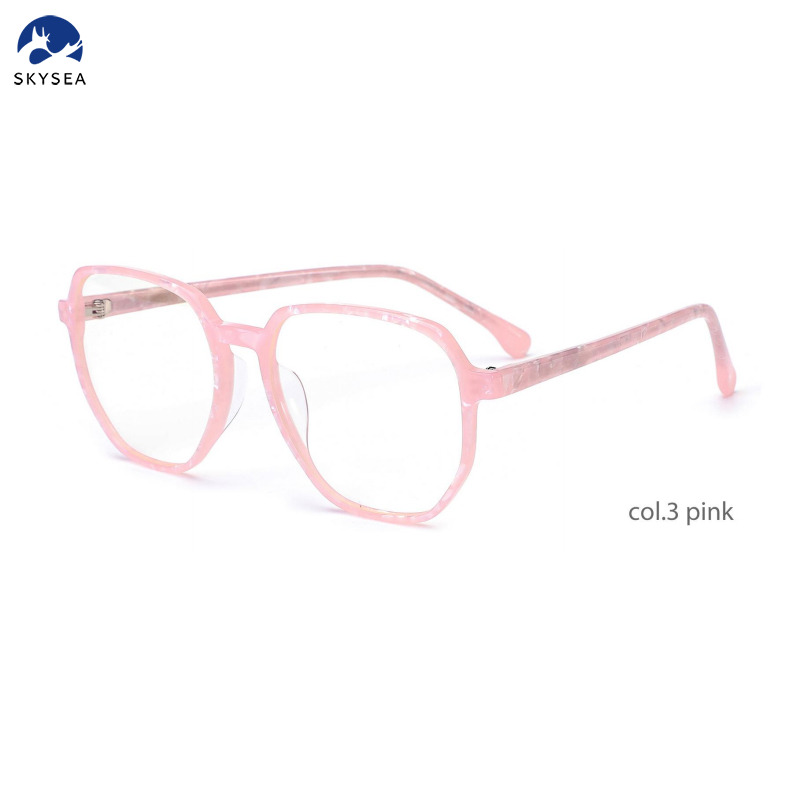 Unisex Black Acetate Irregular Optical Glasses Frames Fashion Eyewear 