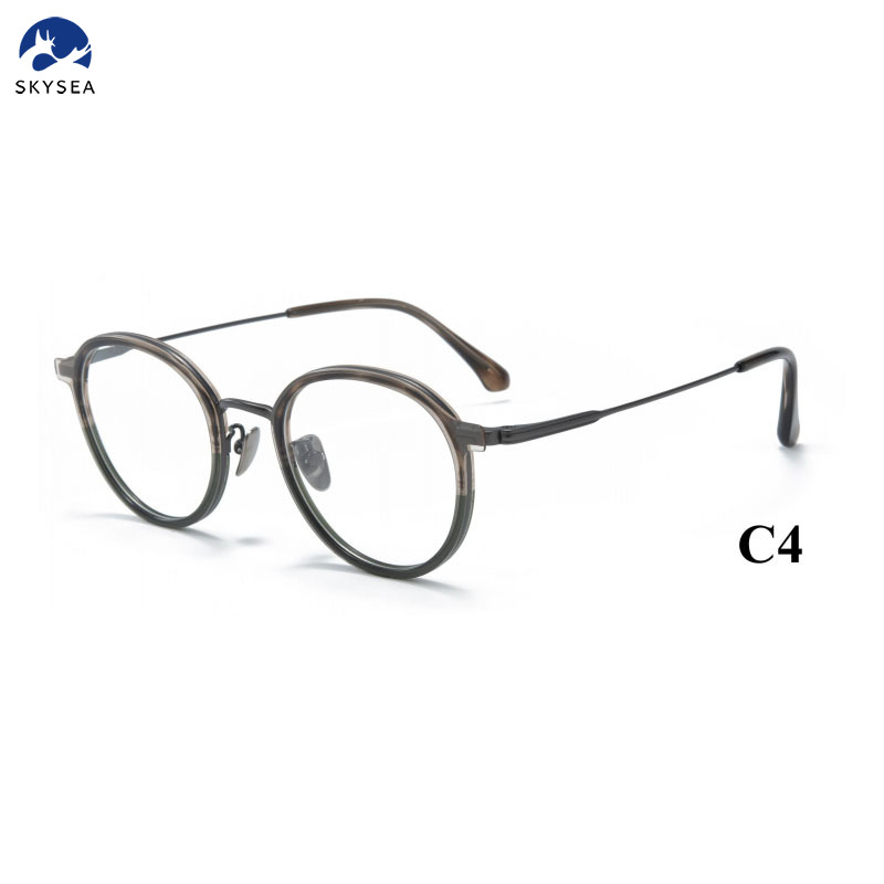 Vintage Titanium Eyeglasses Frame Eyewear Spectacles for Men Round Myopia Glasses Women Retro Optical Glasses
