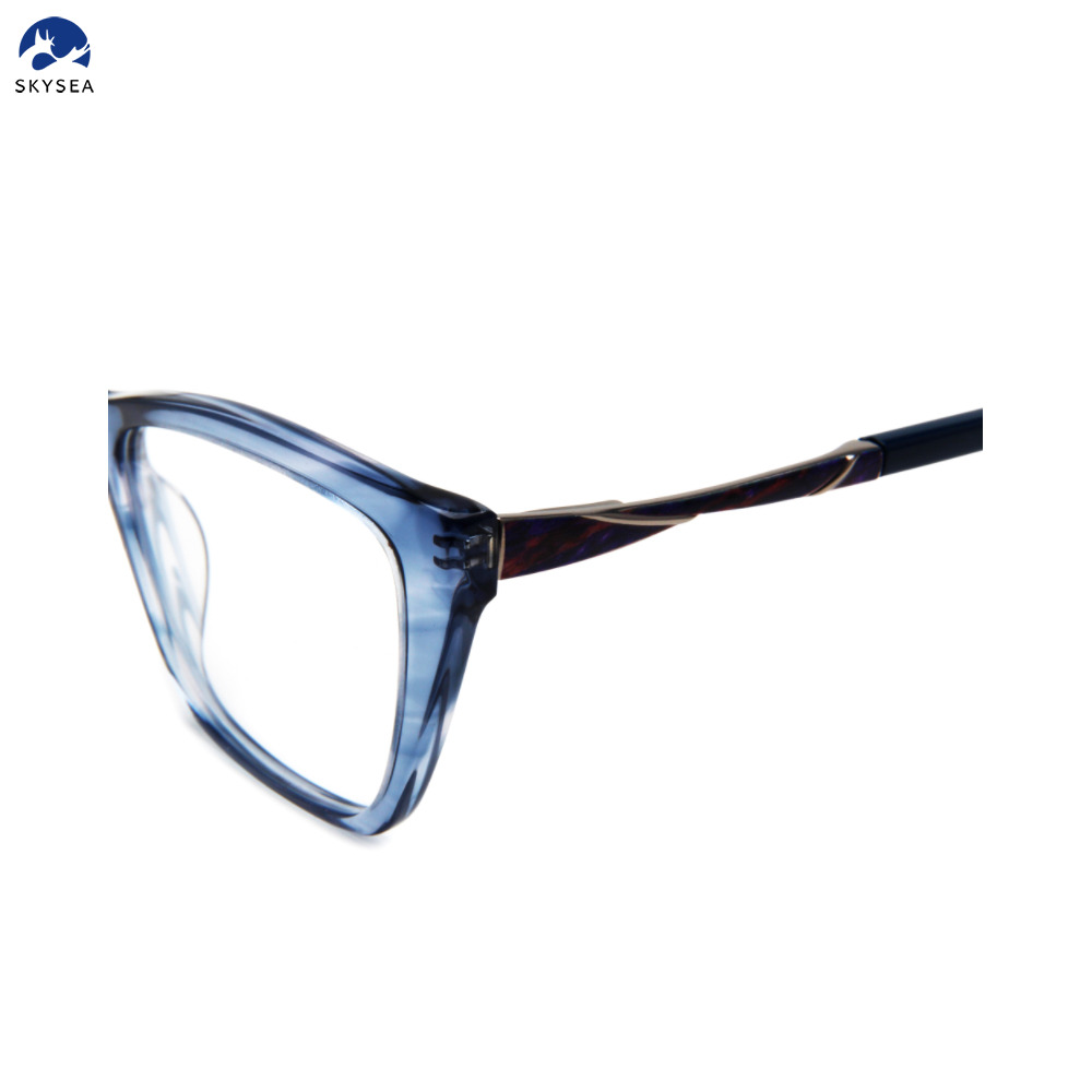 Manufacturer's Stylish Classic Acetate Eyeglasses Frame Fashionable Print Design Universal Adult Eyewear