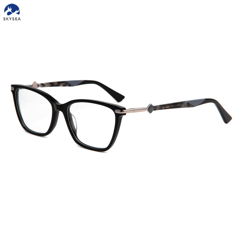 Top Design Handmade Eyewear Square Cat Eye Frame Acetate Women Glasses