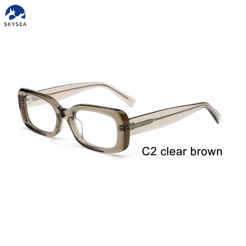 Newest Fashion Square Frame Acetate Eyeglasses Hand Made Custom OEM Glasses Women Men Optical Frames