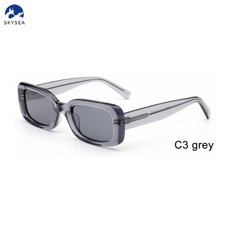 Designer Unisex Rectangular Retro Square Punk Square Acetate Frame Sunglasses Unisex for Men and Women