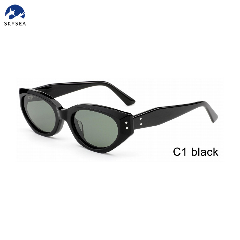 Fashion Cat Eye Retro Small Square Punk Square Acetate Frame Sunglasses Unisex for Men And Women