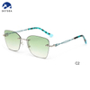 Custom Brand Gradient Rimless Sunglasses Metal Sun Glasses Vintage Sunglasses Fashion Women Sunglasses