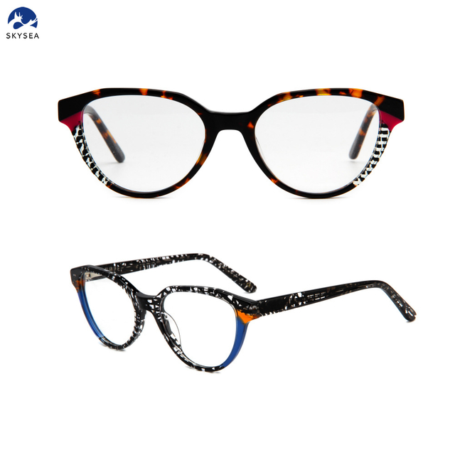 Optical Men Luxury Acetate Eyewear Ladies Frame Eyeglasses Fashion High Quality OEM Cat Eye Glasses Women
