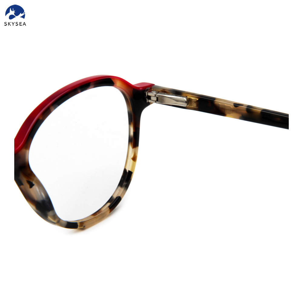 High Quality Unisex Fashion Full Rim Acetate Glasses Frame for Diamond Face Shape Lightweight Computer Glasses