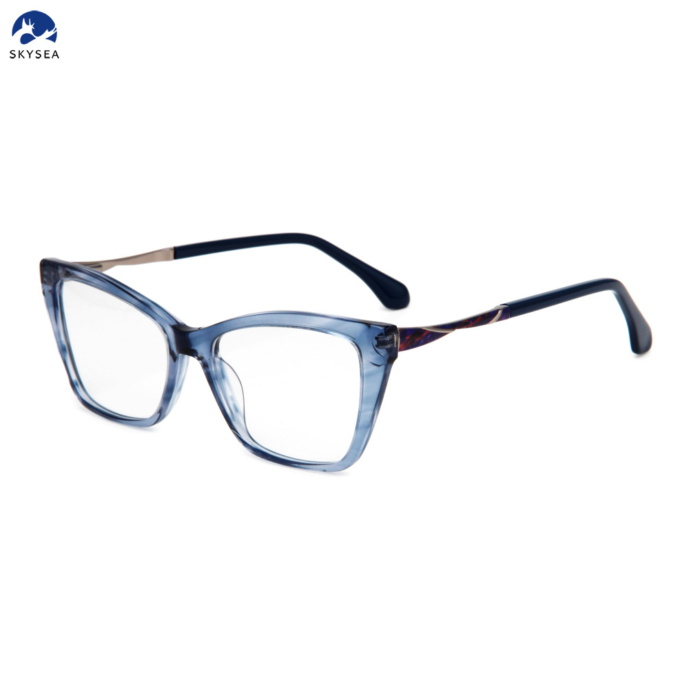 Manufacturer's Stylish Classic Acetate Eyeglasses Frame Fashionable Print Design Universal Adult Eyewear