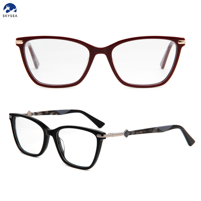 Top Design Handmade Eyewear Square Cat Eye Frame Acetate Women Glasses