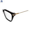 Fashion Newly Acetate Frame Metal Temple Eyeglasses Pile Head Heart Shaped Petals Decoration Design High Quality Wholesale