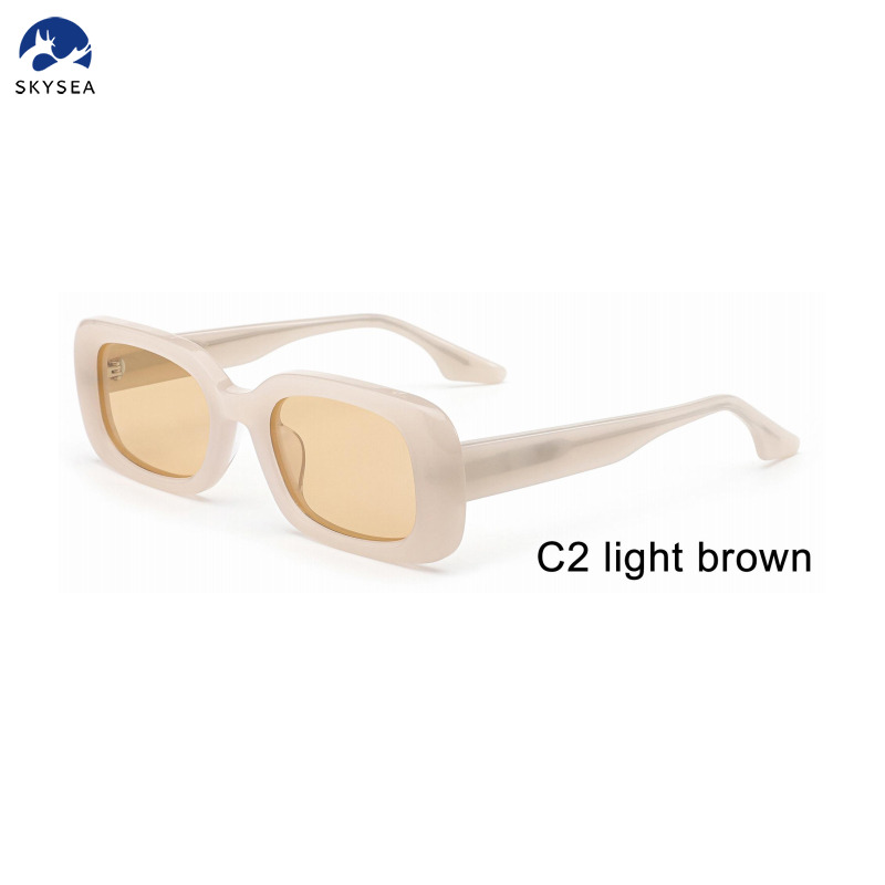 Factory Price Fashion Rectangular Retro Small Square Punk Square Acetate Frame Sunglasses Unisex for Men And Women