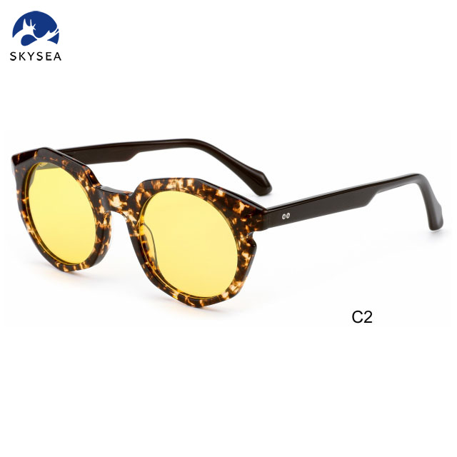 High Quality Acetate Polarized Sunglasses Custom Retro Round Frame Sunglasses 2025 Sunglasses Unisex 