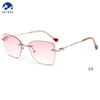 Custom Brand Gradient Rimless Sunglasses Metal Sun Glasses Vintage Sunglasses Fashion Women Sunglasses