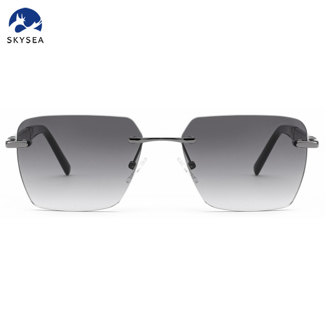 Fashion Women Men Sunglasses Gradient Rimless Sunglasses Metal Sun Glasses Vintage Sunglasses 