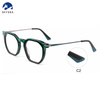 High Quality Acetate Optical Frames Blue Clear Front Metal Temple Diamond Reading Men Women's Fashion