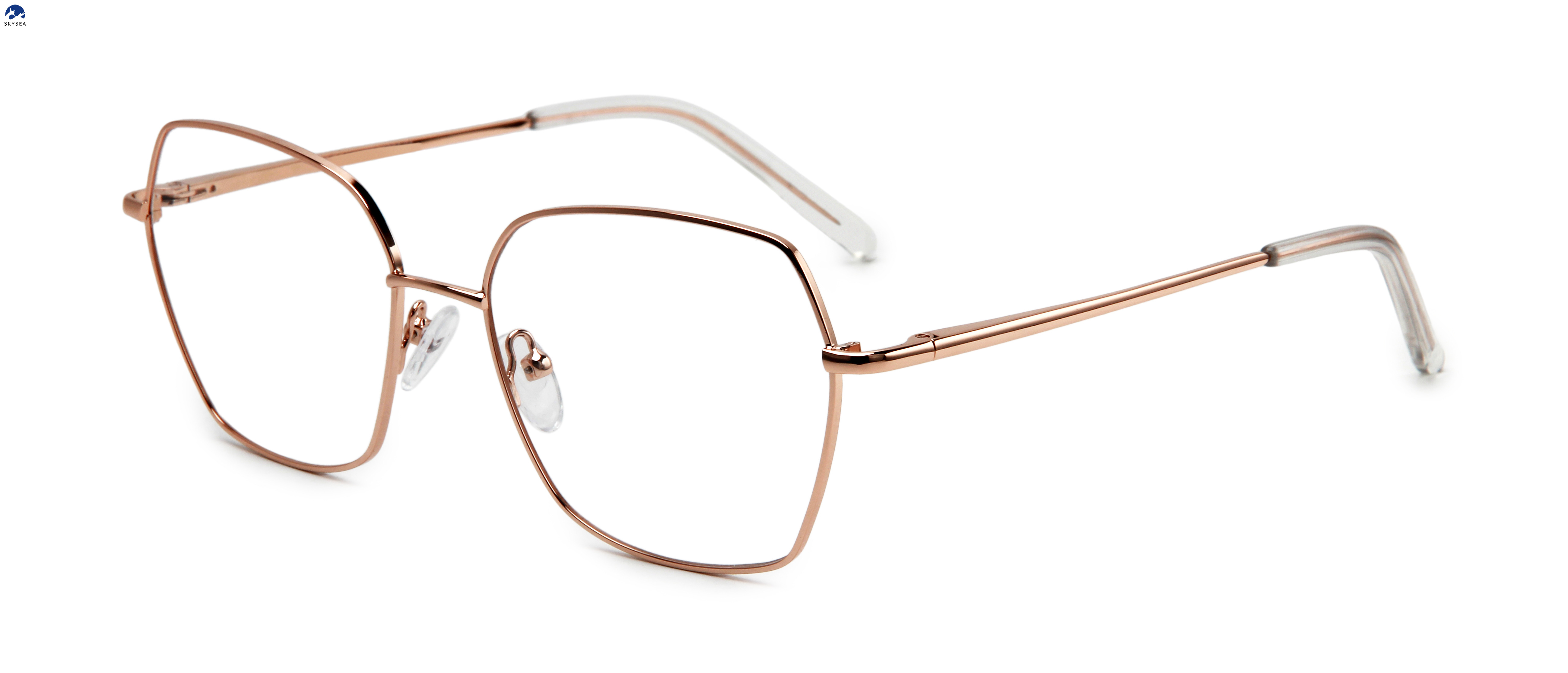 Metal Eyeglasses Frames Spectacle Square Metal Glasses Women Custom Logo Optical Frame