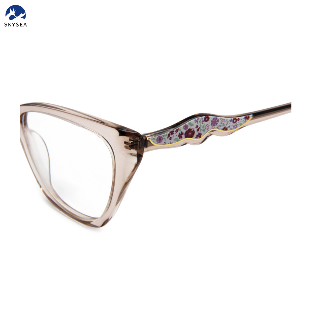 New Fashion Stylish Women Ladies Cateye Custom Prescription Glasses Acetate Optical Frames Wholesale