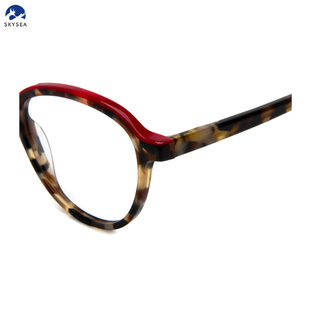 High Quality Unisex Fashion Full Rim Acetate Glasses Frame for Diamond Face Shape Lightweight Computer Glasses
