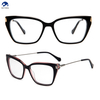 Fashion Newly Acetate Frame Metal Temple Eyeglasses Pile Head Heart Shaped Petals Decoration Design High Quality Wholesale