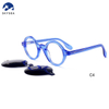 Round Acetate Clip on Polarized Brand Sunglasses Custom logo Frame Ready Stock Glasses Eyewear Acetate Clip