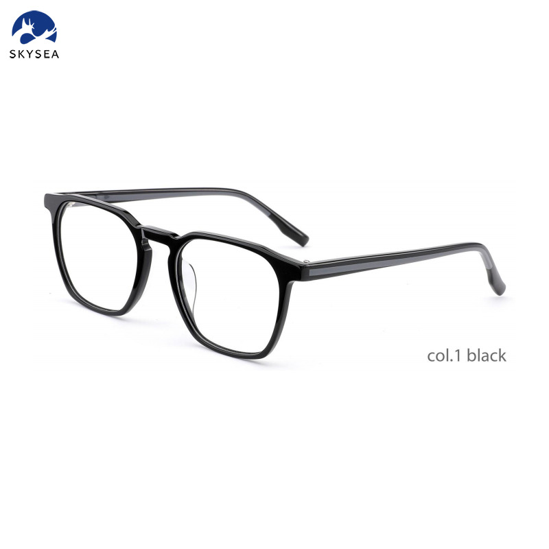 Men's Women's Blue Acetate Square Optical Glasses Frames Fashion Eyeglasses Frames