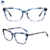 High Quality Cat Eye Eyeglasses Frames Multi-Color Print Optical Acetate Glasses Pectacle Optical