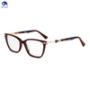 Top Design Handmade Eyewear Square Cat Eye Frame Acetate Women Glasses