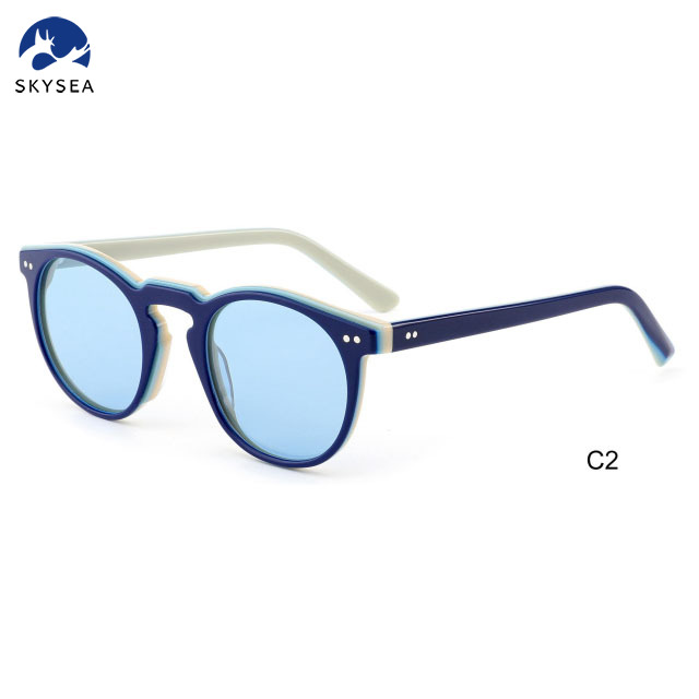 High Quality Acetate Polarized Sunglasses Custom Retro Round Frame Sunglasses 2025 Sunglasses Unisex 