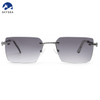 2025 Custom Logo Luxury Men Women Rimless Diamond Cutting Photochromic Color Sunglasses
