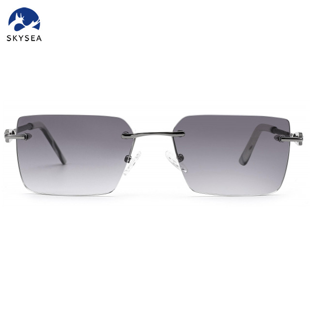 2025 Custom Logo Luxury Men Women Rimless Diamond Cutting Photochromic Color Sunglasses