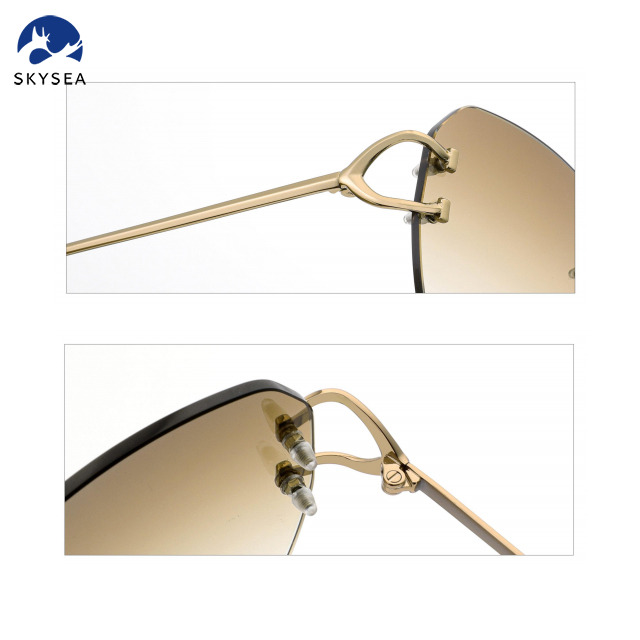 Designer Luxury Vintage Retro Sun Glasses Shades Frameless Rimless Radiant Cut Lab Grown Diamond Sunglasses at Best Prices