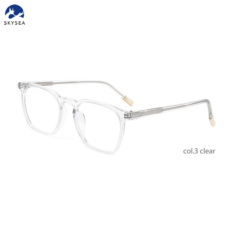 Men's Women's Blue Acetate Square Optical Glasses Frames Fashion Eyeglasses Frames