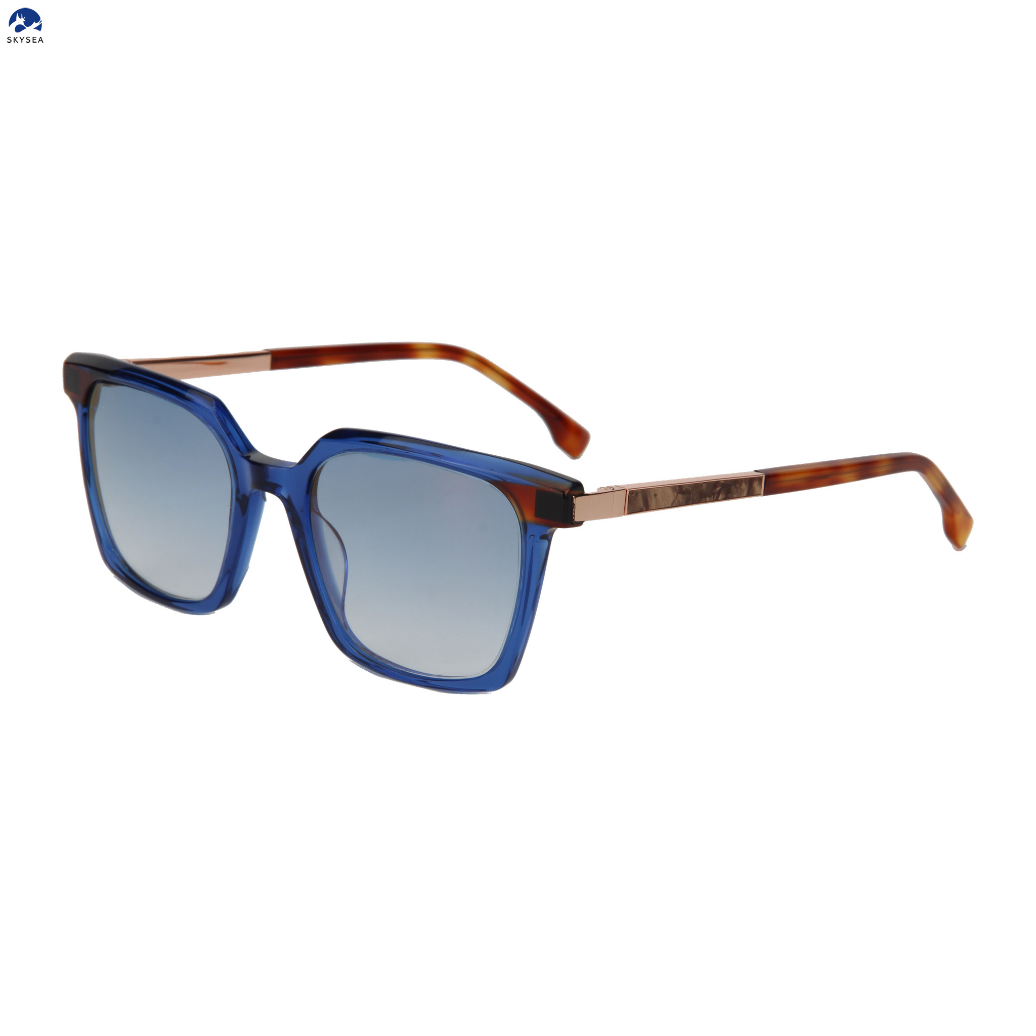 Metal Twist Rotating Temples Chunky Square Sunglasses Acetate Frame UV400 Tinted Lens Mens Trendy Outdoor Eyewear