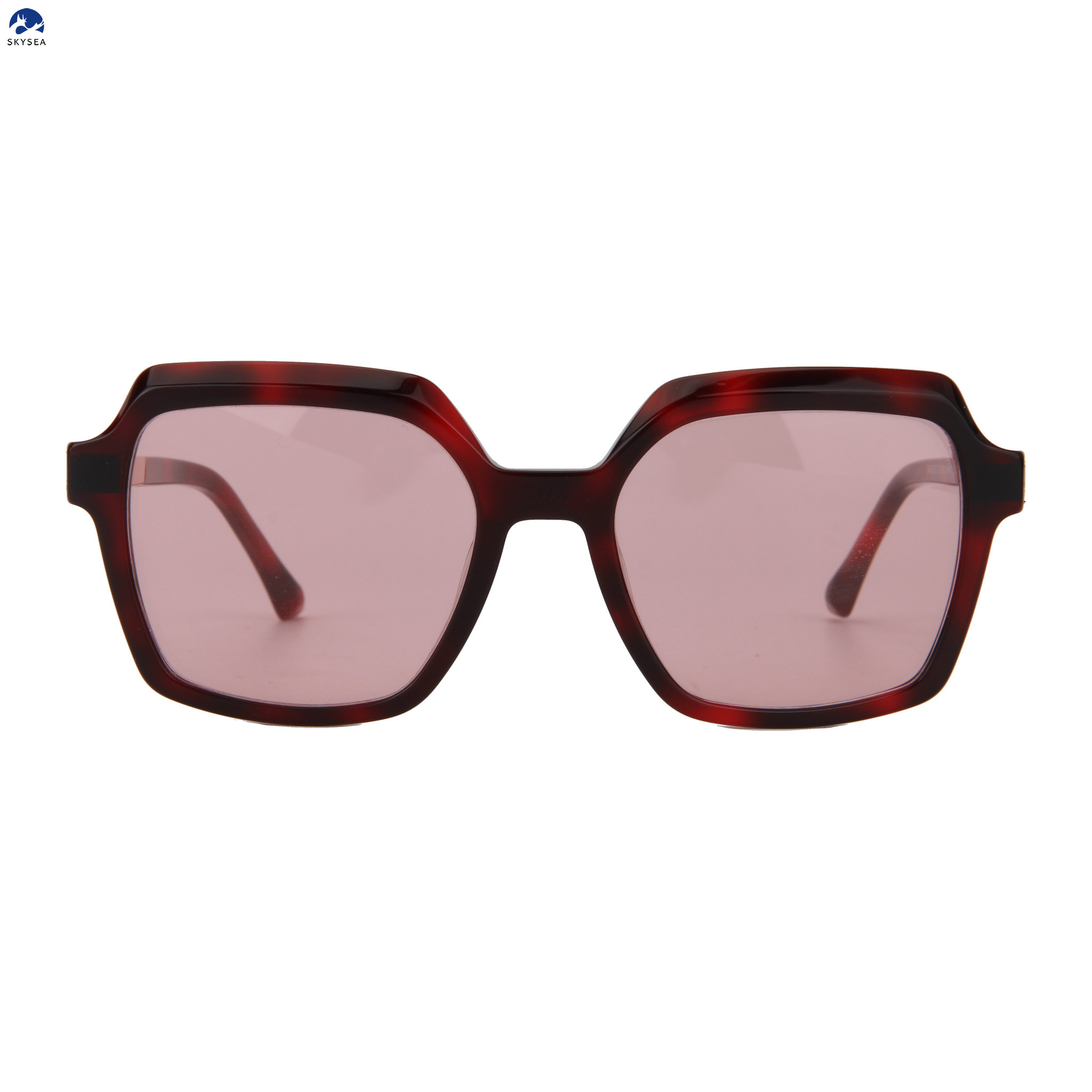 Oversized Square Sunglasses Metal Rotating Temples Acetate Frame UV400 Gradient Lens Trendy Women Luxury Sun Glasses