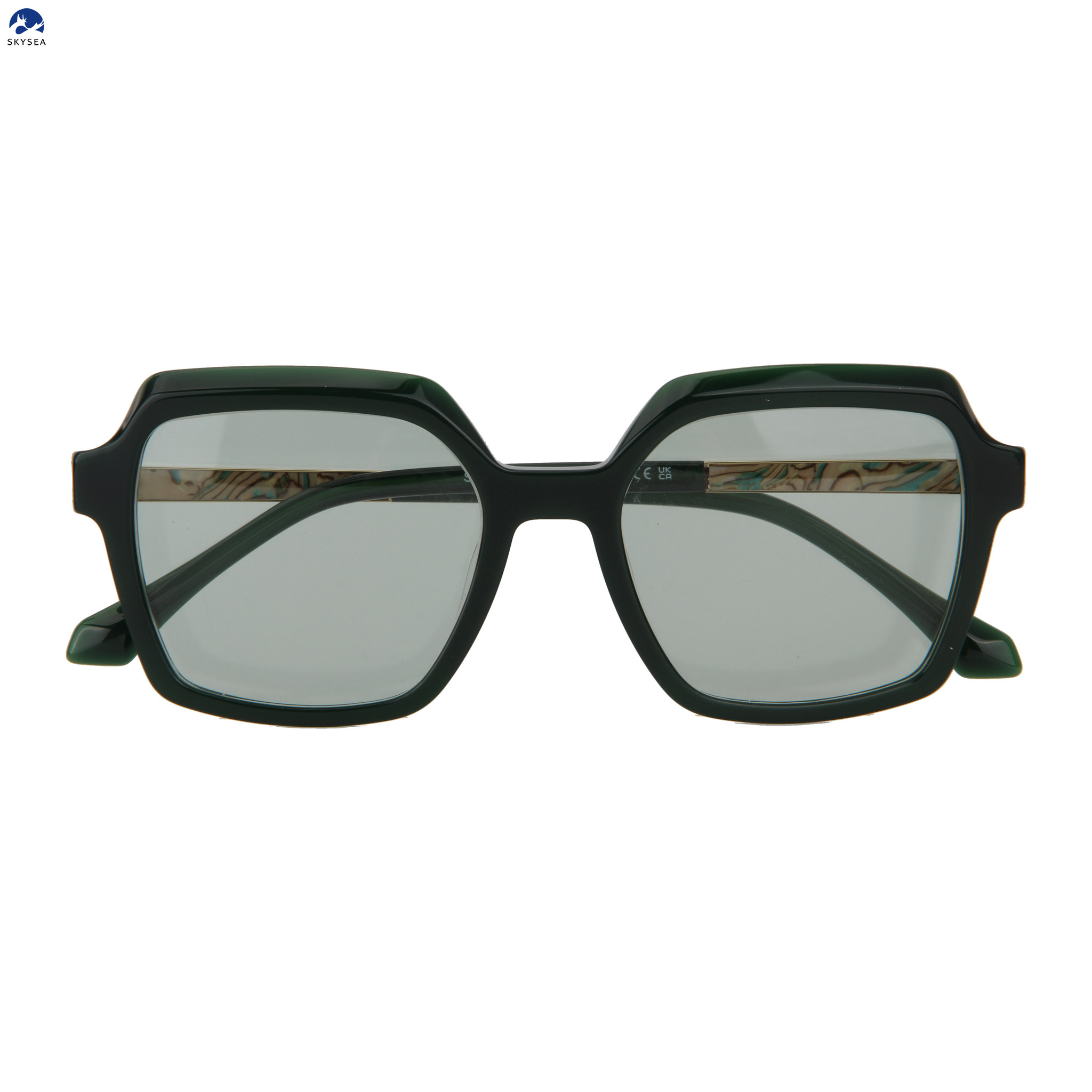Oversized Square Sunglasses Metal Rotating Temples Acetate Frame UV400 Gradient Lens Trendy Women Luxury Sun Glasses
