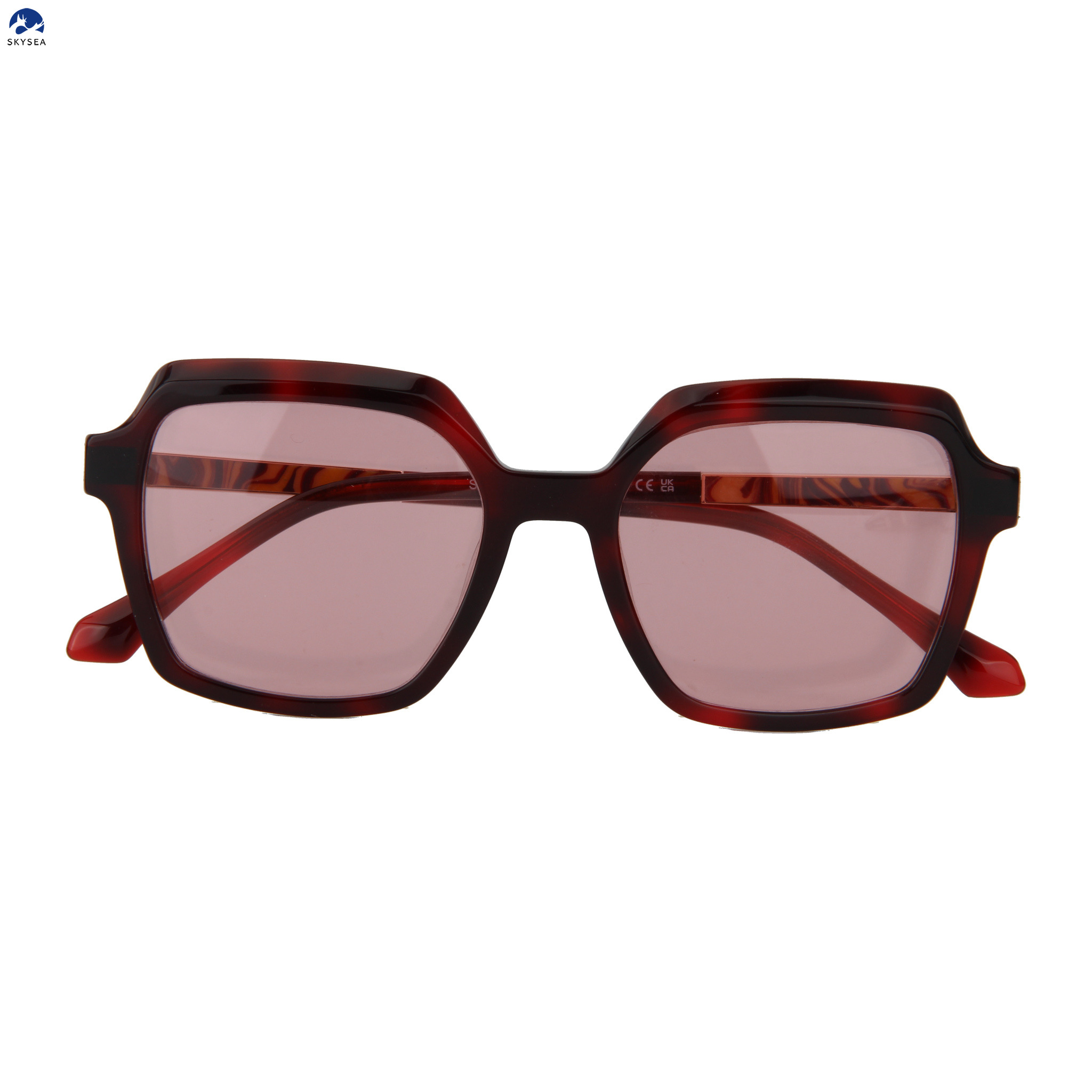 Oversized Square Sunglasses Metal Rotating Temples Acetate Frame UV400 Gradient Lens Trendy Women Luxury Sun Glasses