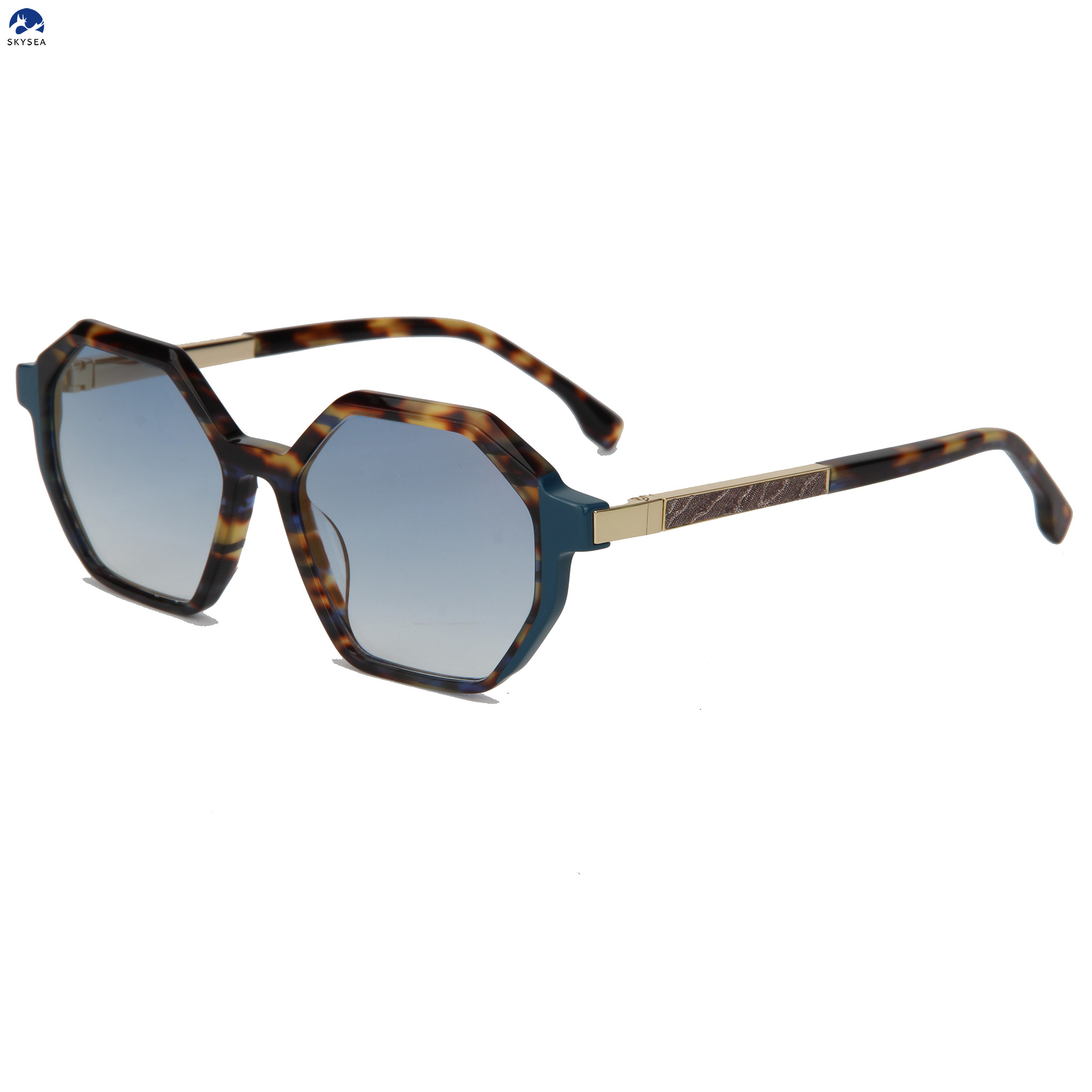 Metal Twist Rotating Temples Chunky Square Sunglasses Acetate Frame UV400 Tinted Lens Mens Trendy Outdoor Eyewear