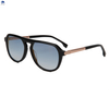 Retro Double Bridge Sunglasses Foldable Metal Swivel Temples Acetate Frame UV400 Gradient Lens Mens Pilot Eyewear