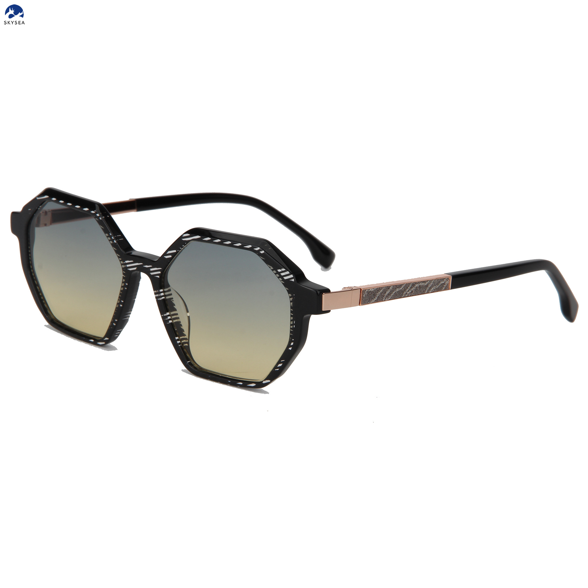 Metal Twist Rotating Temples Chunky Square Sunglasses Acetate Frame UV400 Tinted Lens Mens Trendy Outdoor Eyewear