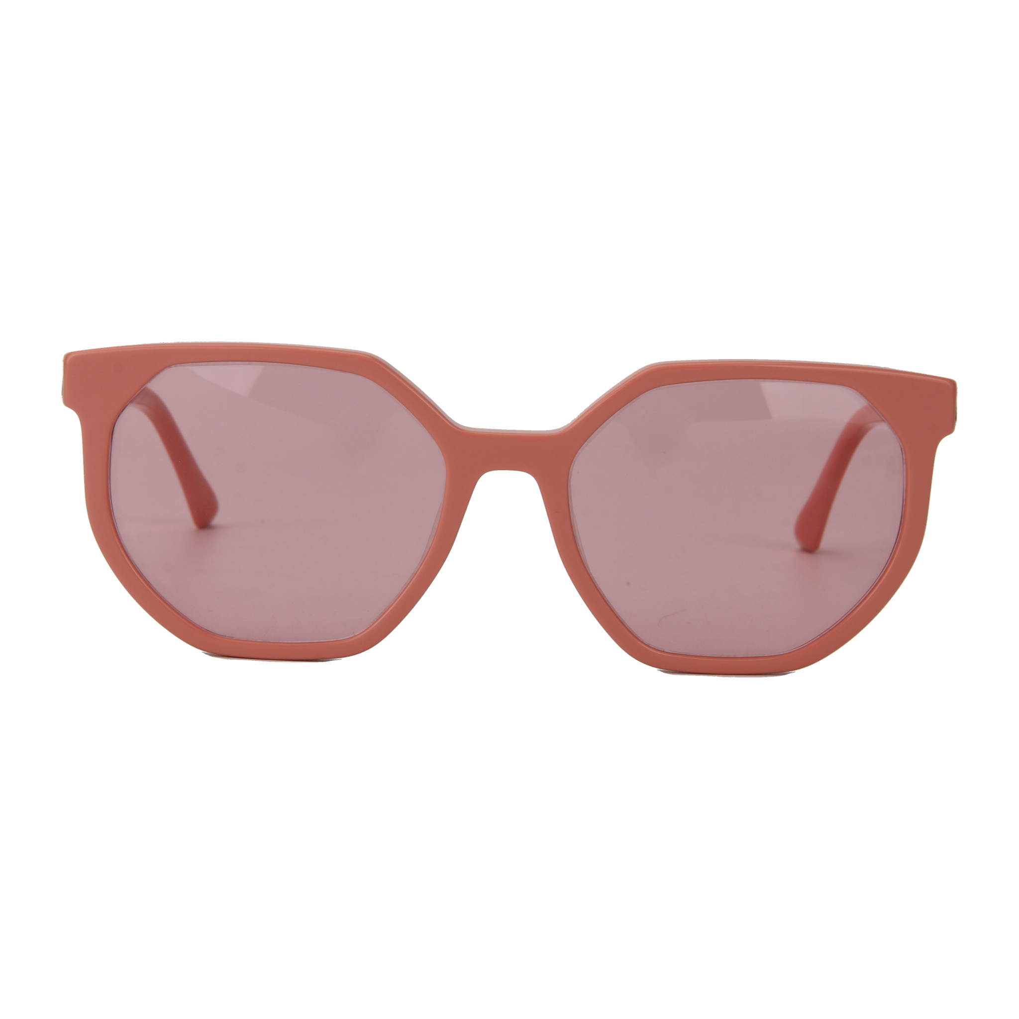 Rotating Temples Geometric Polygon Sunglasses Peach Tinted Lens UV400 Women Trendy Luxury Shades Custom Logo