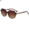 Metal Twist Rotating Temples Geometric Polygon Sunglasses Acetate Frame UV400 Gradient Lens Oversized Designer Shades
