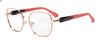 REVOLEV Patent Design 2-Side Rotatable Temple Eyeglasses, Women Polygon Metal Optical Prescription Glasses Frame