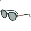 Metal Twist Rotating Temples Geometric Polygon Sunglasses Acetate Frame UV400 Gradient Lens Oversized Designer Shades