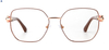 REVOLEV Patent Design 2-Side Rotatable Temple Eyeglasses, Women Polygon Metal Optical Prescription Glasses Frame